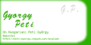 gyorgy peti business card